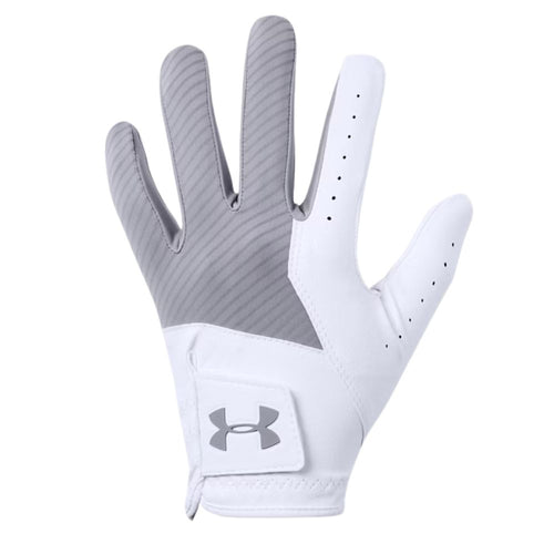 Under Armour Medal All Weather Men's Golf Glove 2026 - 1349705-035 Steel / White / Steel 035 S Left hand (Right Handed Golfer)