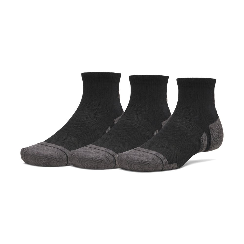 Under Armour Performance Tech Quarter Golf Socks 2026 - 3 Pack - 6015138-008 Ultimate Black / Ultimate Black / Jet Grey 008 M