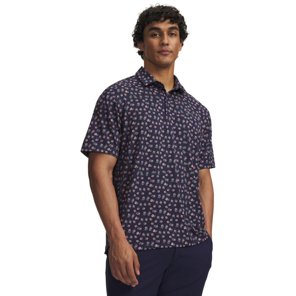 Under Armour Playoff 3.0 Men's Golf Polo Shirt 2026 - 1378677-431 Midnight Navy / Posh Pink / Castle Rock 431 M