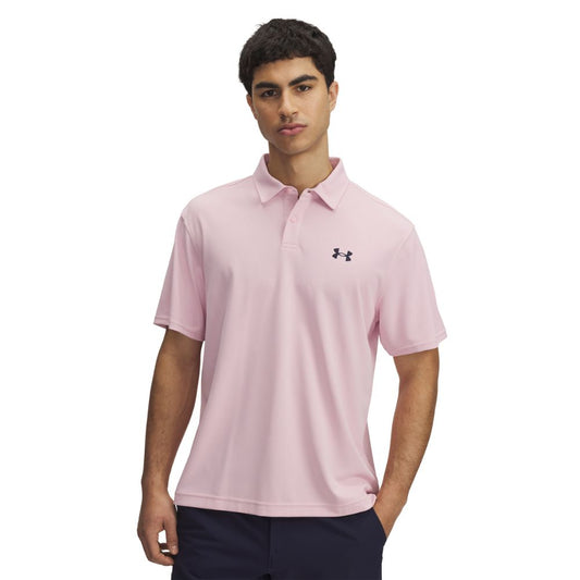 Under Armour Tee To Green Pique Mens Golf Polo Shirt 2025 - 1390123-647 Prime Pink / Midnight Navy 647 M