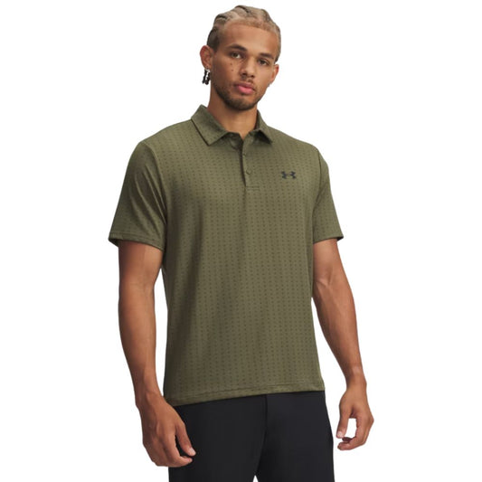 Under Armour UA Playoff 3.0 Golf Polo Shirt 2025 - 1378677-390 Marine OD Green / Black / Black 390 M