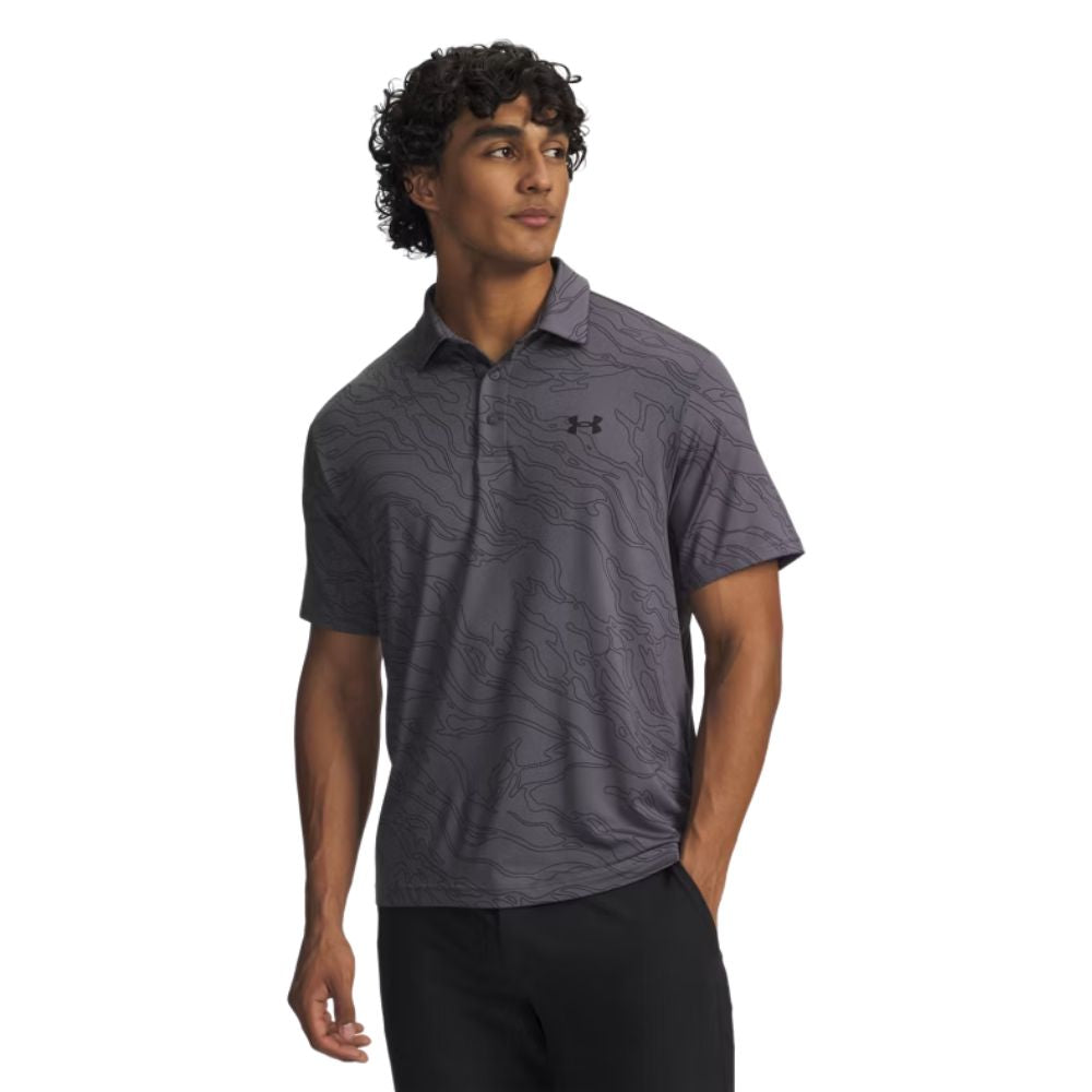 Under Armour UA Playoff 3.0 Men's Golf Polo Shirt 2026 - 1378677-026 Castlerock / Black / Black M