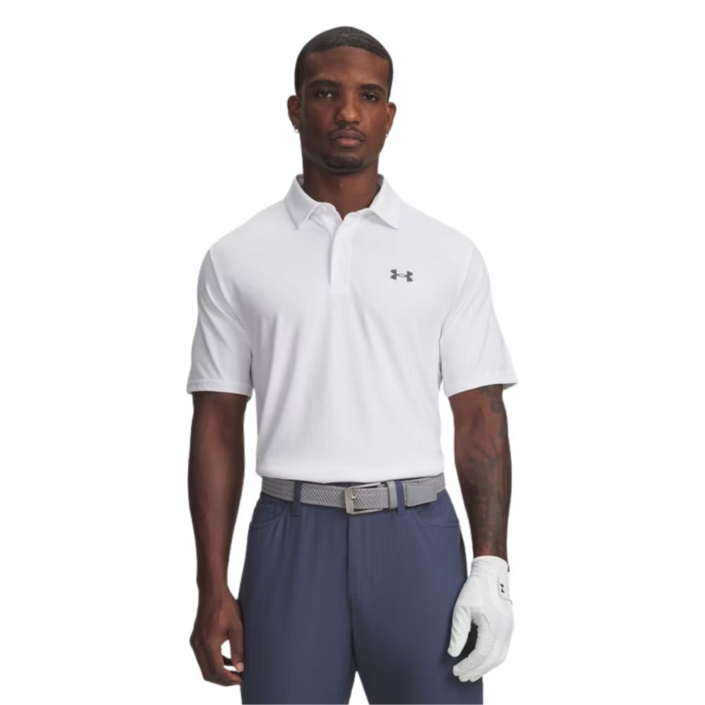 Under Armour UA Playoff 3.0 Men's Golf Polo Shirt 2026 - 1378677-121 White / Distant Grey / Castlerock M
