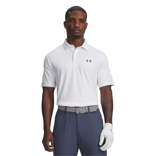 Under Armour UA Playoff 3.0 Men's Golf Polo Shirt 2026 - 1378677-121 White / Distant Grey / Castlerock M