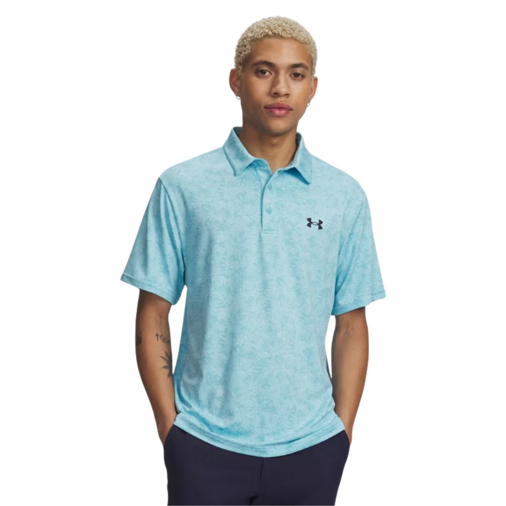 Under Armour UA Playoff 3.0 Men's Golf Polo Shirt 2026 - 1378677-428 Blue Haze / Midnight Navy M