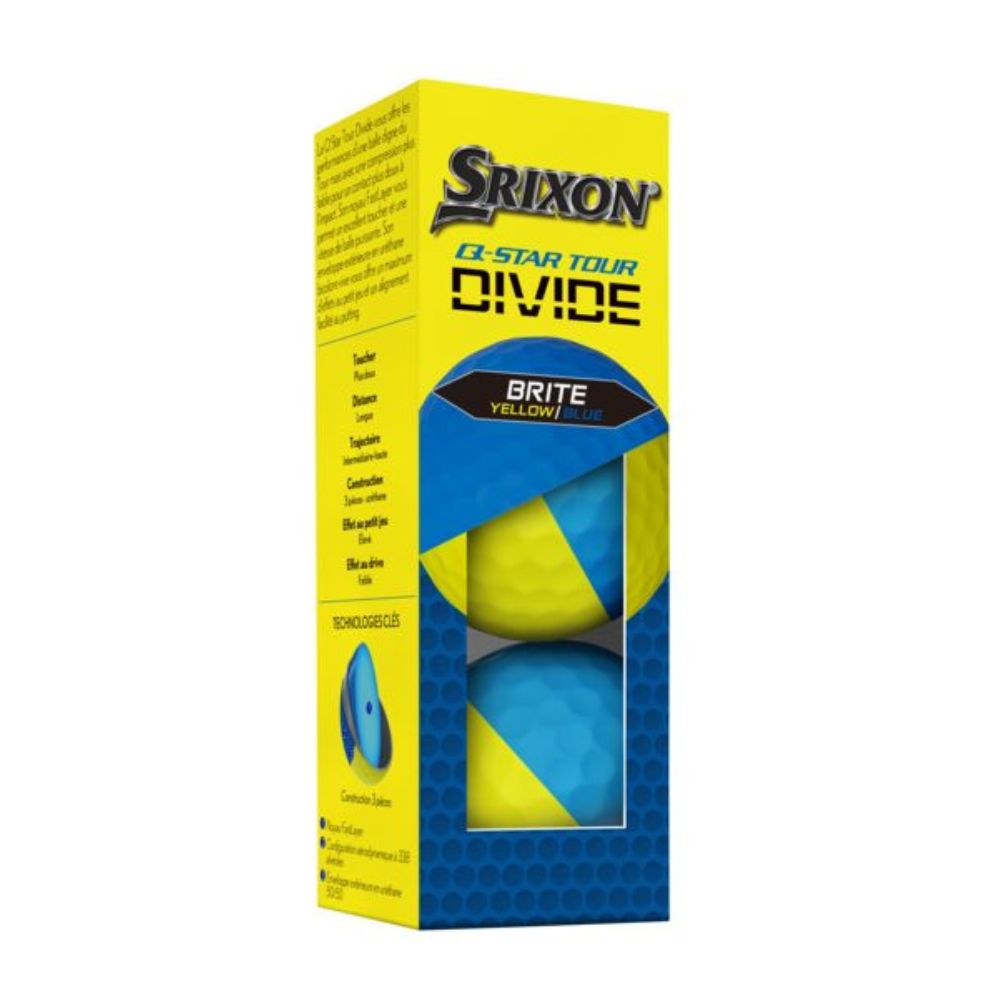 Srixon Q Star Tour Divide Golf Balls - Yellow Blue
