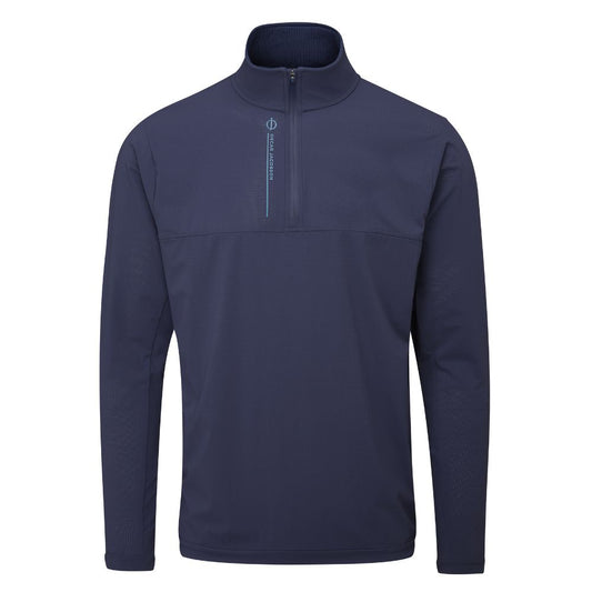 Oscar Jacobson Austin 1/4 Zip Golf Midlayer Pullover Top - Navy Navy M