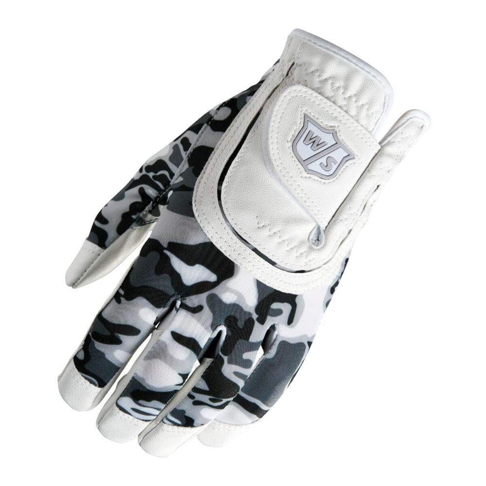 Wilson Golf Junior One Size Fits All Golf Glove - White / Black Camo