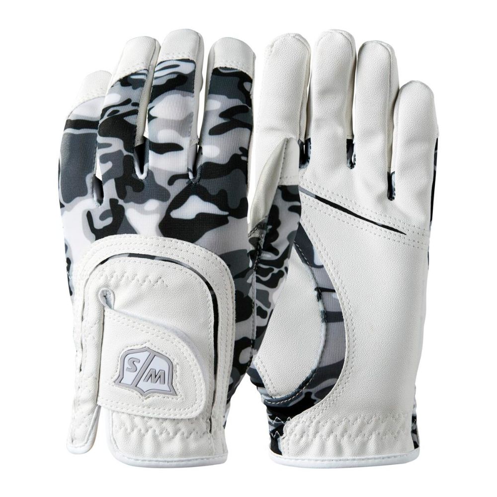 Wilson Golf Junior One Size Fits All Golf Glove - White / Black Camo