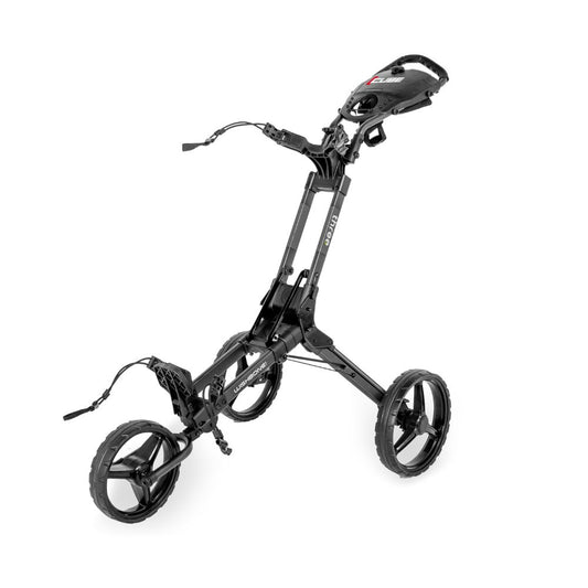 Wishbone Cube 3 Wheel Compact Golf Trolley - Charcoal / Black - Free Gift Charcoal / Black