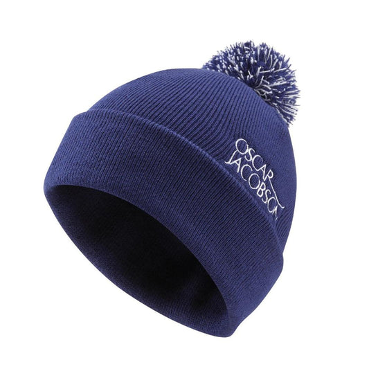 Oscar Jacobson Knitted II Golf Bobble Hat Navy OSFA 