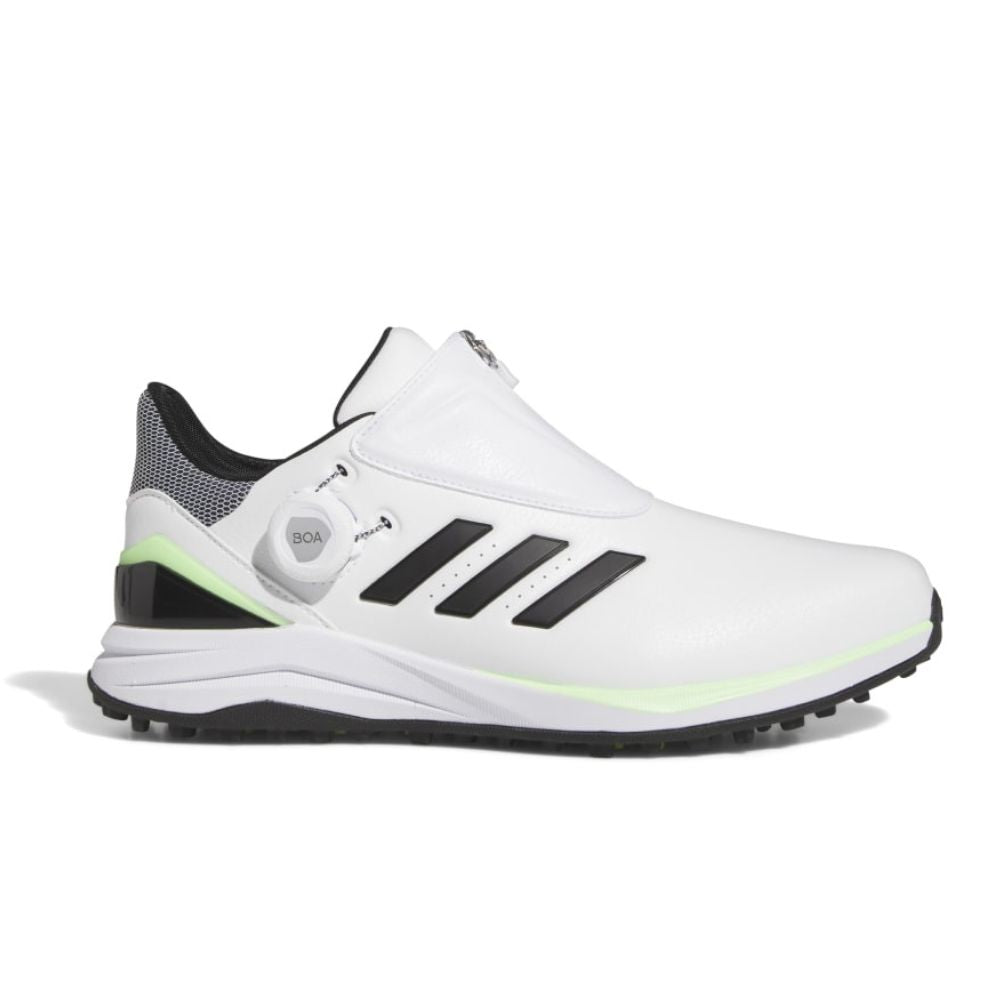 adidas Solar Motion BOA Mens Spikeless Golf Shoes IF0283 White / Core Black / Green Spark 8 