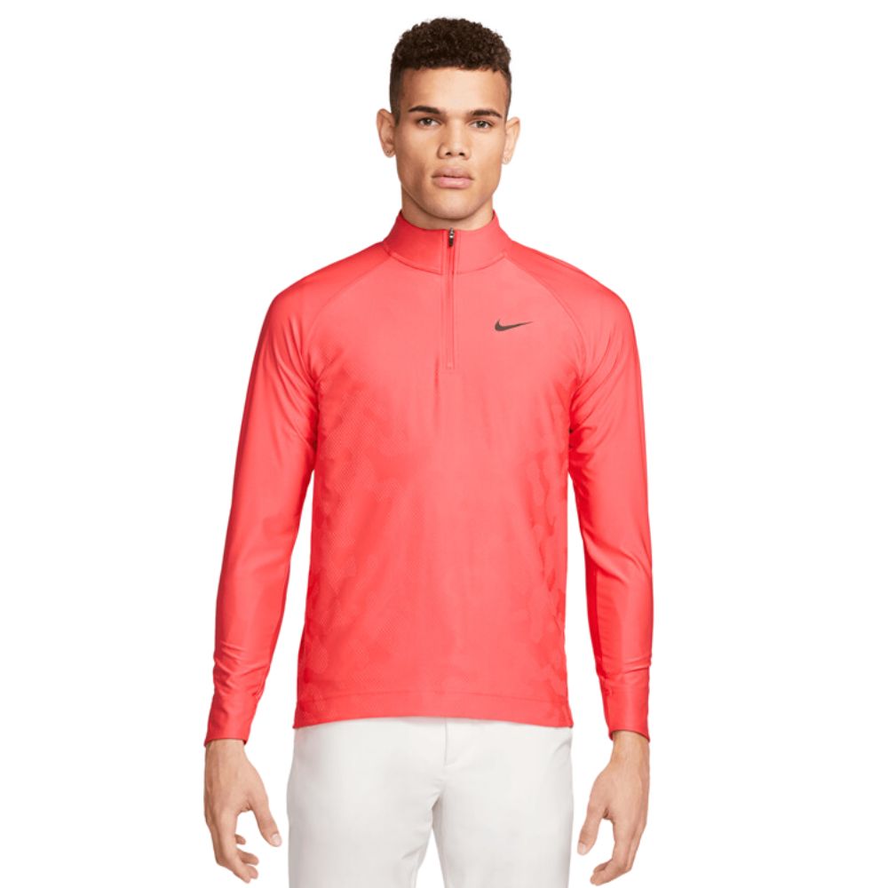 Nike Tour Dri Fit Advance Half Zip Golf Top DR5281 850 Orange 850 Size S
