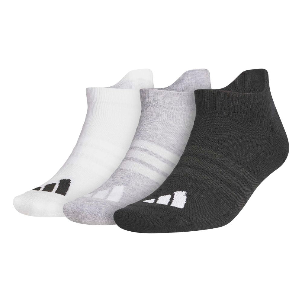 adidas Ankle Golf Socks 2026 - 3 Pack - KC4549 White / Light Grey Heather / Black 8.5-11.5