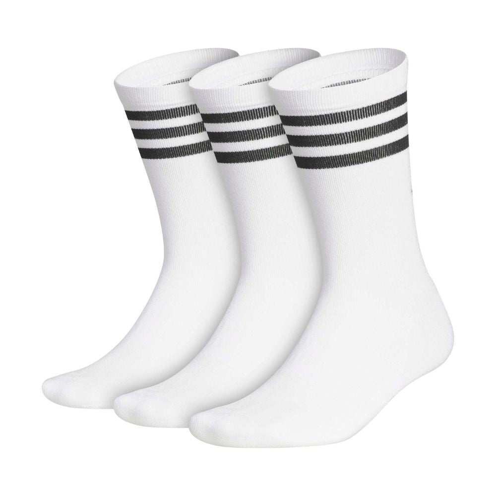 adidas Crew Golf Socks 2026 - 3 Pack - KS2135 White 8.5-11.5