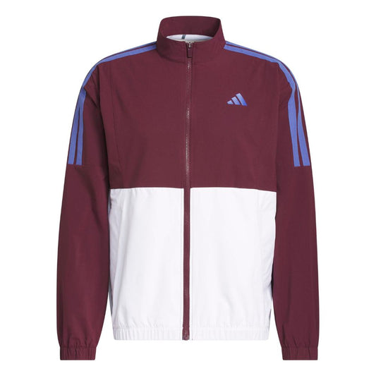 adidas Beyond Twistweave Men's Full Zip Windbreaker Golf Top 2026 - KV3862 White / Maroon M