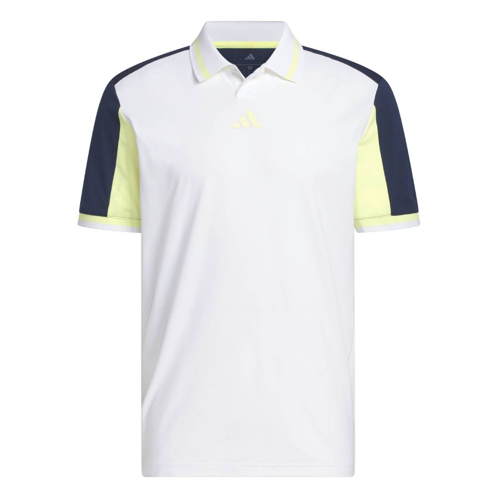 adidas Beyond Vent Twist Men's Golf Polo Shirt 2026 - KV3849 White / Frozen Lemon M