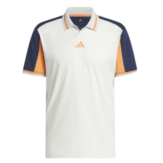 adidas Beyond Vent Twist Knit Men's Golf Polo 2026 - JY5421 Orbit Grey / Collegiate Navy M