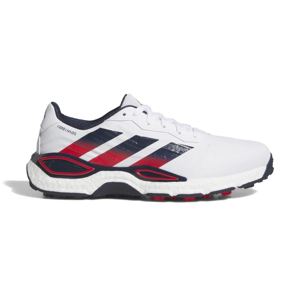 adidas CodeChaos 27 Men's Spikeless Golf Shoes 2026 - KK0658 White / Collegiate Navy / Lucid Red 7