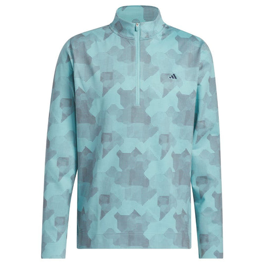 adidas Go-To Print 1/4 Zip Mens Golf Pullover Top 2025 - JM0168 Mint Tone M