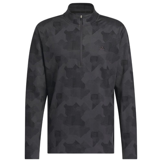 adidas Go-To Print 1/4 Zip Mens Golf Pullover Top 2025 - JY1948 Black M