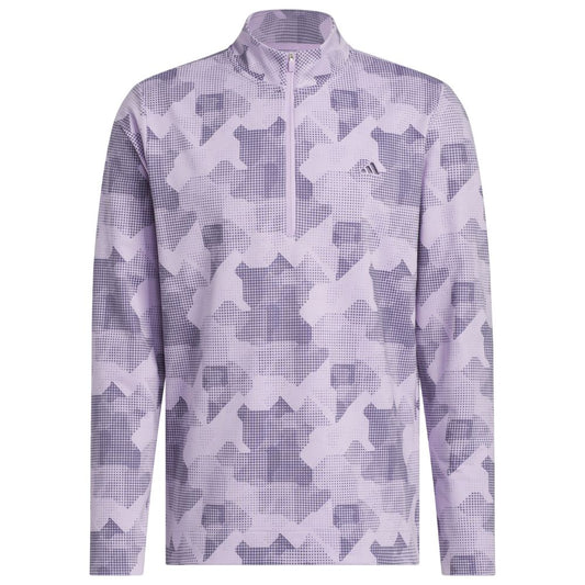 adidas Go-To Print 1/4 Zip Mens Golf Top 2025 - JY1949 Powder Plum M