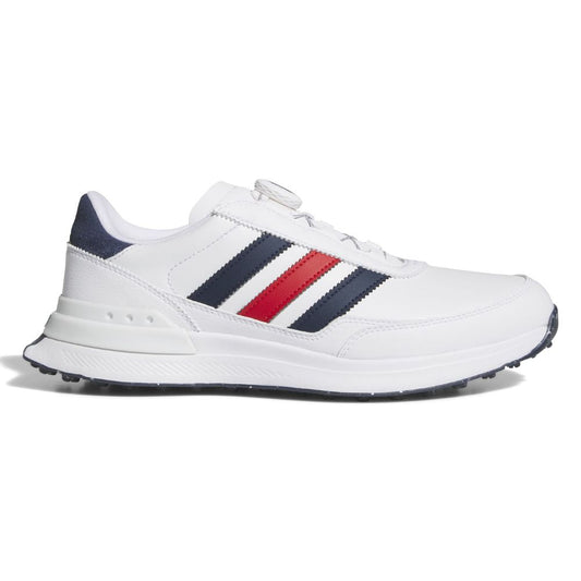 adidas S2G BOA Men's Spikeless Golf Shoes 2026 - JR1886 White / Collegiate Navy / Lucid Red 7