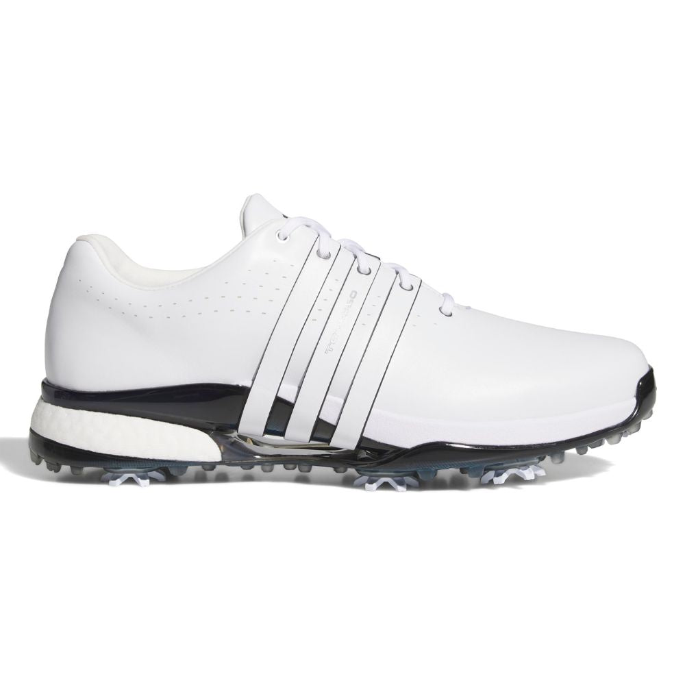 adidas Tour360 24 Men's Spiked Golf Shoes 2026 - HQ0044 White / Core Black / Lucid Ray Blue 7