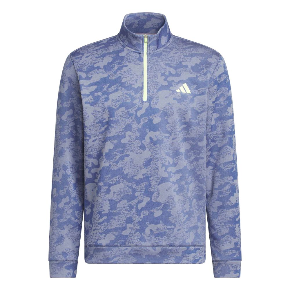 adidas Ultimate365 Men's Durable Water Repellent 1/4 Zip Golf Pullover 2026 - KG7170 Dual Indigo / Frozen Lemon M