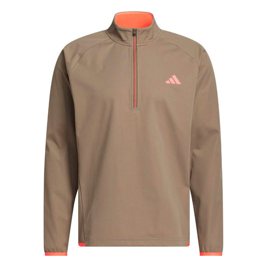 adidas Ultimate365 Men's Durable Water Repellent Wind 1/4 Zip Golf Pullover 2026 - KV1323 Khaki Six / Solar Turbo M
