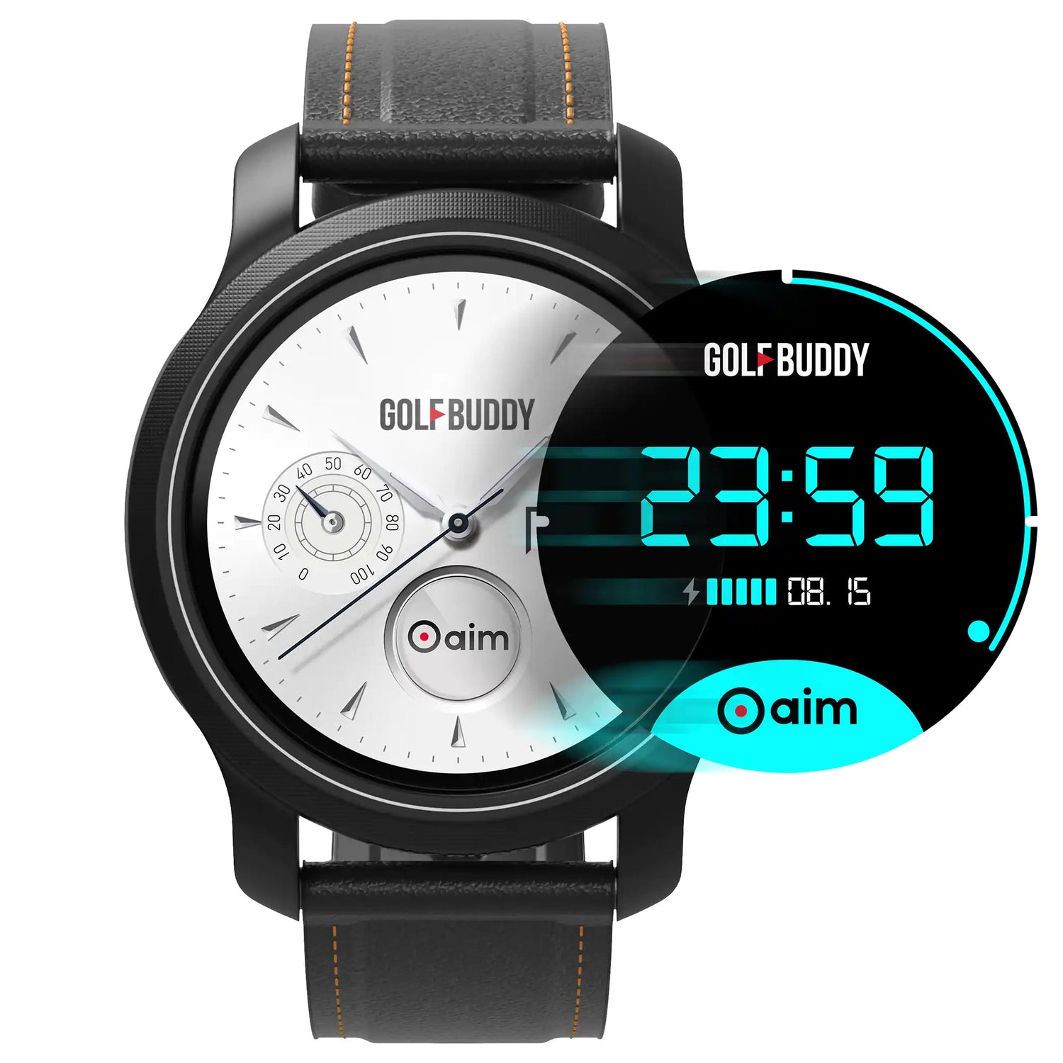 GolfBuddy Aim W12 Golf GPS Watch - Black