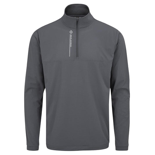 Oscar Jacobson Austin 1/4 Zip Golf Midlayer Pullover Top Pewter M 