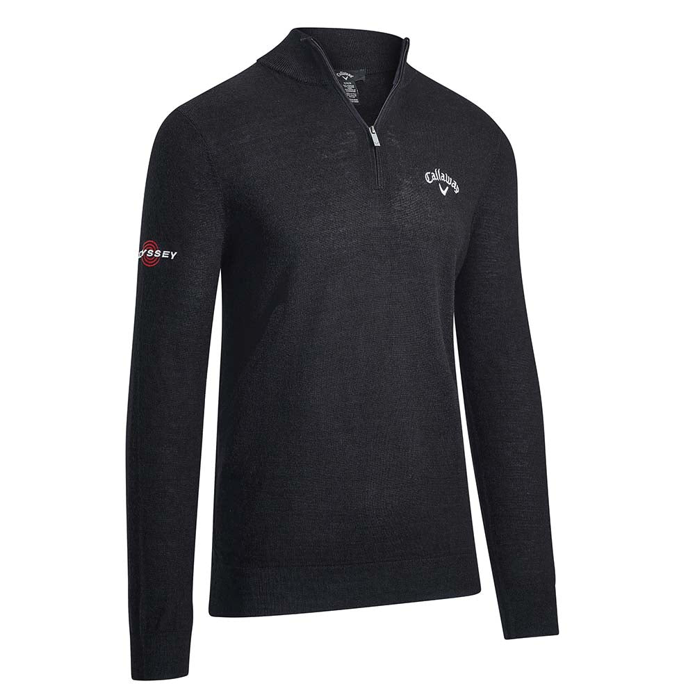 Callaway Blended Merino 1/4 Zip Mens Golf Sweater CGGF80M1 - Black Ink Black Ink 019 M