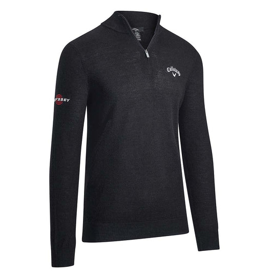Callaway Blended Merino 1/4 Zip Mens Golf Sweater - Black Ink Black Ink 019 M