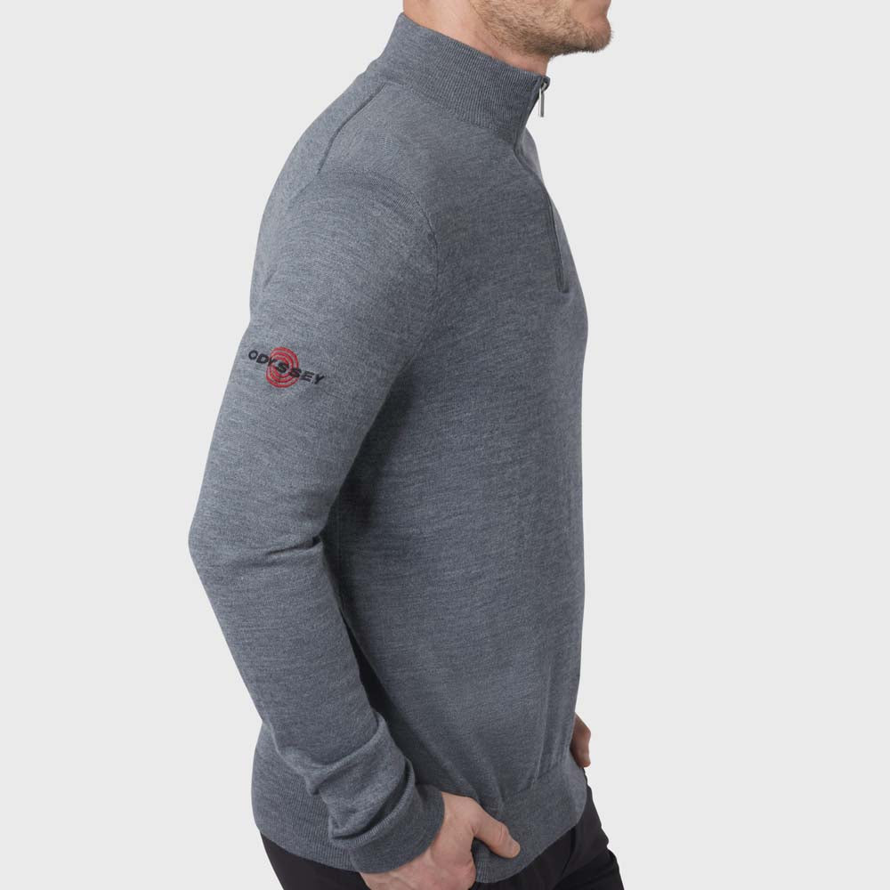Callaway Blended Merino 1/4 Zip Mens Golf Sweater CGGF80M1 - Steel Heather