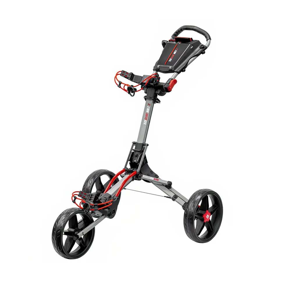EZE Glide Bolt 2 3 Wheel Golf Trolley Grey / Red