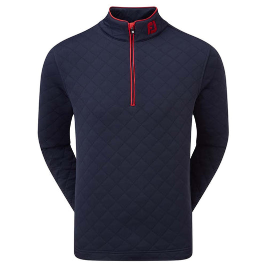Footjoy Diamond Jacquard Chillout 1/4 Zip Pullover Top Navy / Red 88452 XXL 