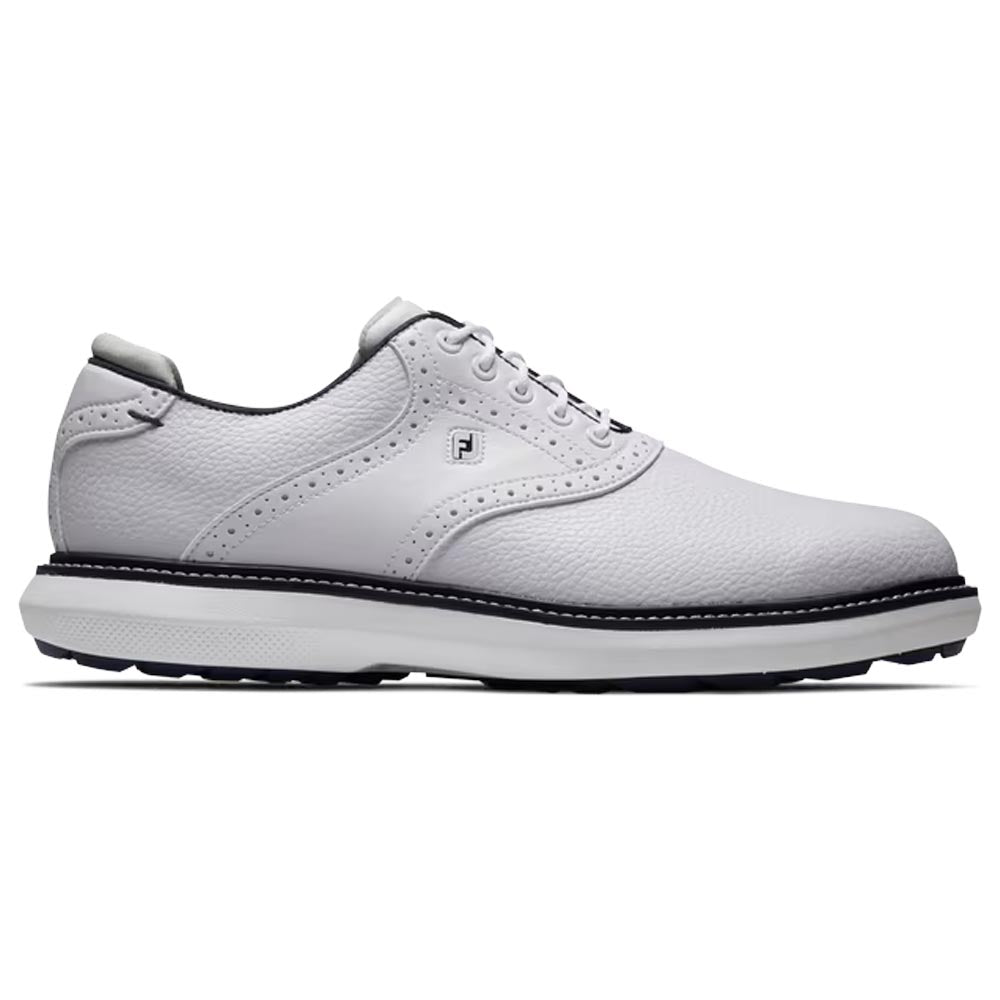 Footjoy Traditions Mens Spikeless Golf Shoes White / Navy Blue 57927 7 