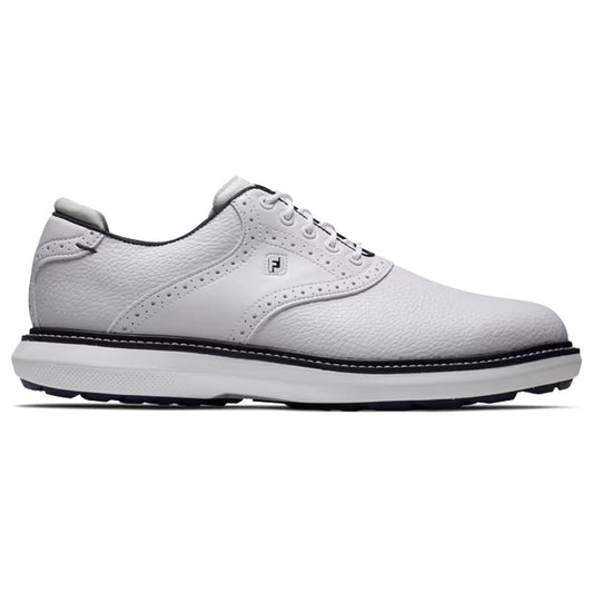 Footjoy Traditions Mens Spikeless Golf Shoes White / Navy Blue 57927 7
