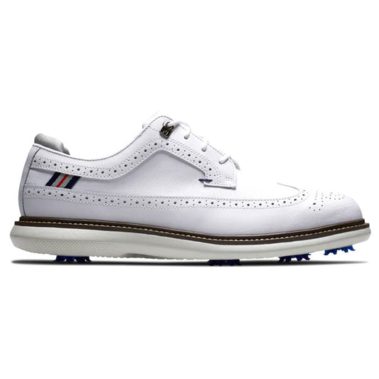 Footjoy Traditions Spiked Golf Shoes 57910 White Wingtip 57910M 10.5 