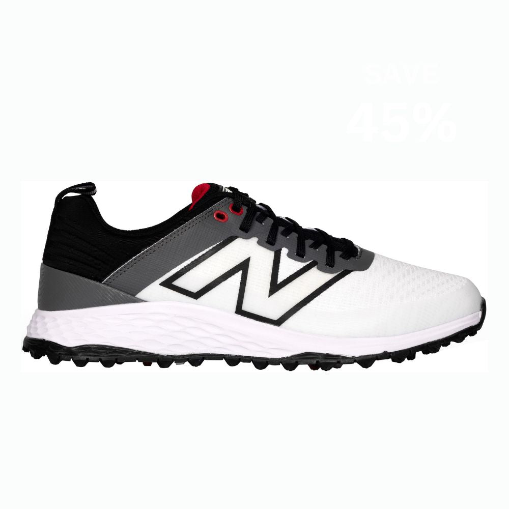 New Balance Fresh Foam Contend V2 Mens Spikeless Golf Shoes 2024 White / Black 8 