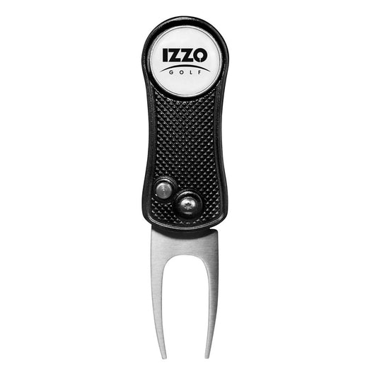 IZZO GOLF METAL DIVOT TOOL PiTCHFORK BLACK