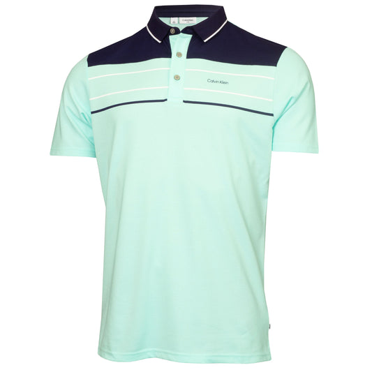 Calvin Klein Golf Eagle Polo Shirt CKMS24898 Aqua Aqua M 