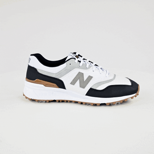 New Balance Men's 997 Spiked Golf Shoes 2026 - White / Black