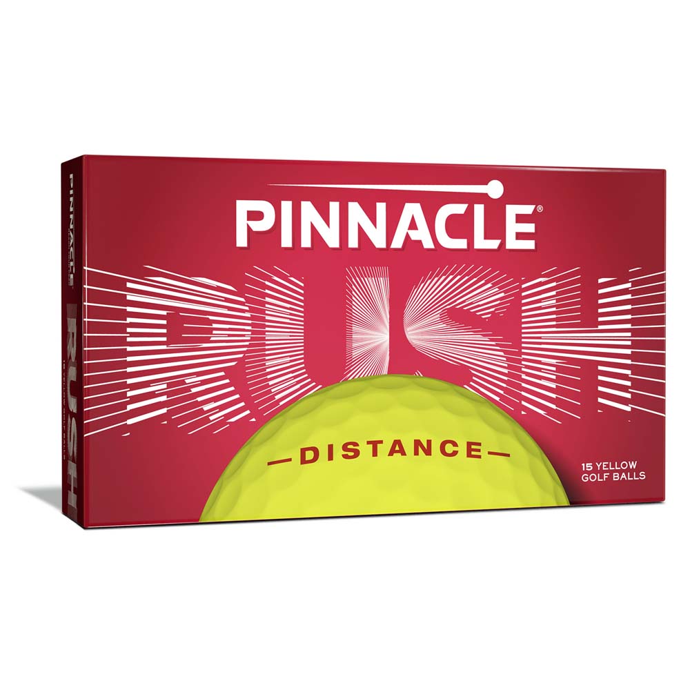 Pinnacle Rush Distance Golf Balls - 15 Ball Pack Yellow  