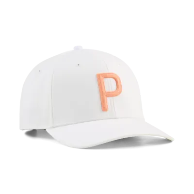 PUMA Heritage P Tech Golf Cap 2026 - Warm White / Melon Glow