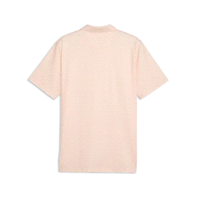 PUMA MATTR Scallop Men's Golf Polo Shirt 2026 - Warm White / Melon Glow