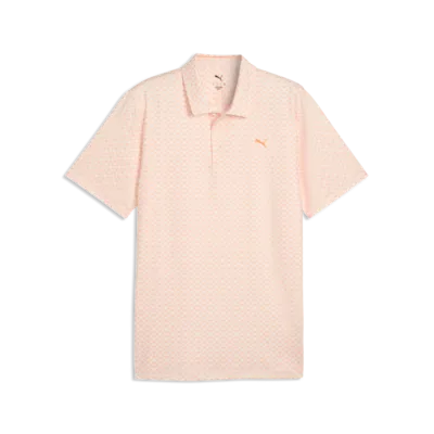 PUMA MATTR Scallop Men's Golf Polo Shirt 2026 - Warm White / Melon Glow Warm White-Melon Glow M