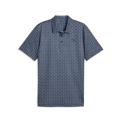 PUMA MATTR Scallop Men's Golf Polo Shirt 2026 - Deep Navy / White Glow Deep Navy-White Glow M