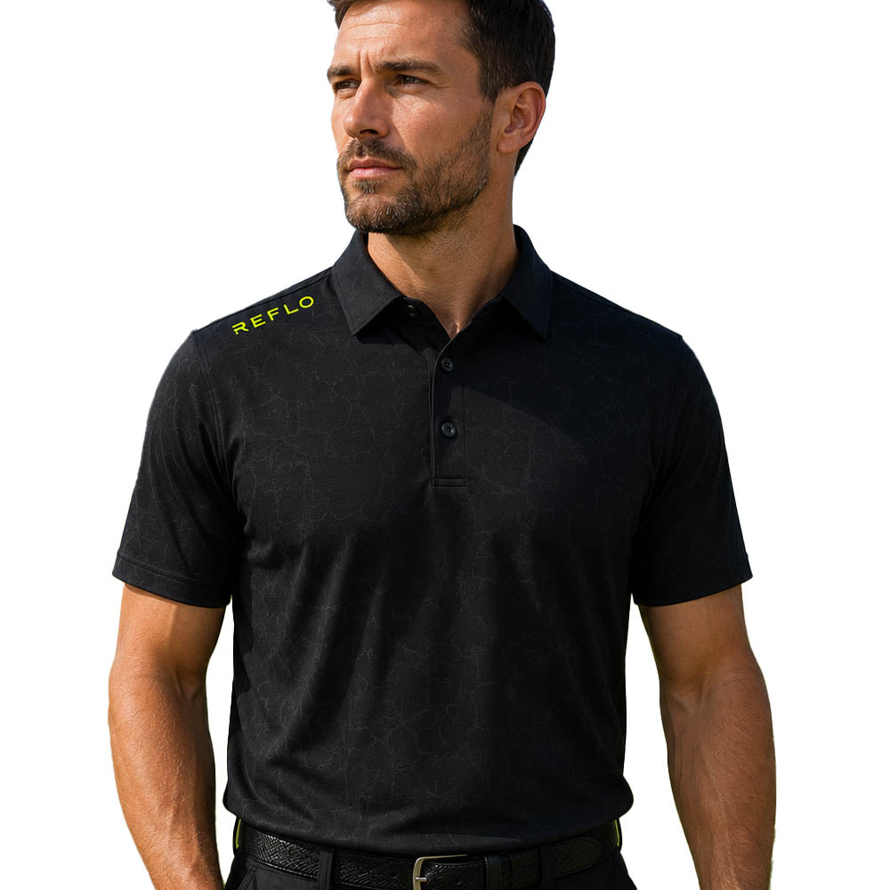 Reflo Yamuna Short Sleeve Golf Polo Shirt - Black Black S